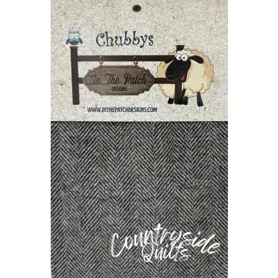 Wool Chubbys 16in Felted Square Grey Herringbone