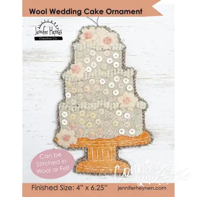 Wool Wedding Cake Ornament Sewing Pattern