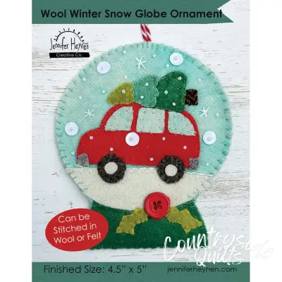 Wool Winter Snow Globe Ornament Sewing Pattern