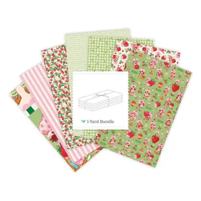 The World of Strawberry Shortcake 1 Yard Bundle Green, 7 Pcs.
