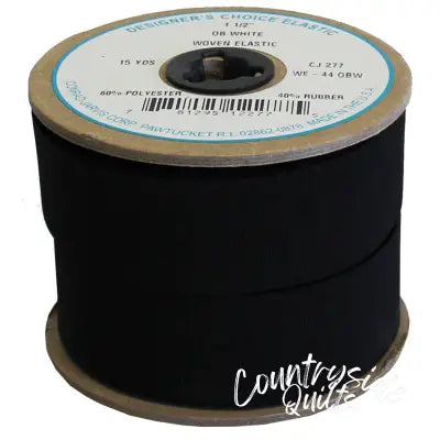 Woven Girdle Elastic 1-1/2in x 15yd White