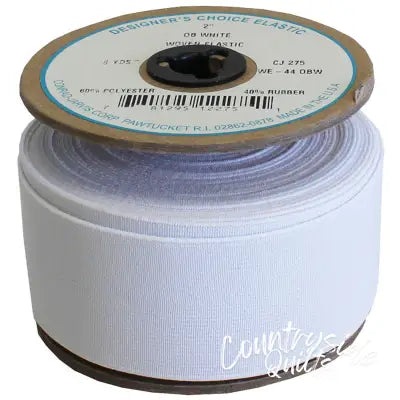 Woven Girdle Elastic 2in x 8yd White