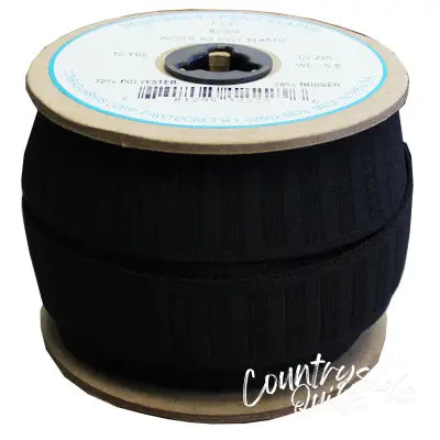 Woven No Roll Elastic 1-1/4in x 12yd Black