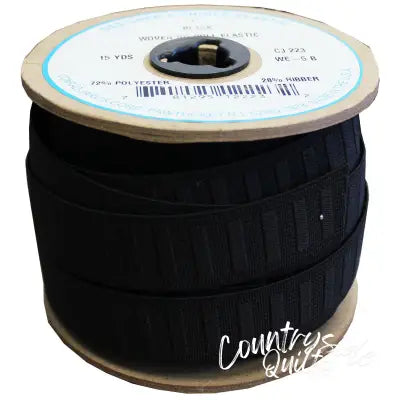 Woven No Roll Elastic 1in x 15yd Black