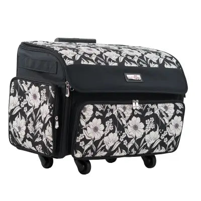 XL Rolling Sewing Machine Tote Artistic Floral