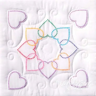 XX Heart Circle Quilt Block Set