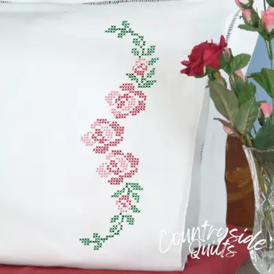 Xx Rose Vine Perle Edge Pillowcase