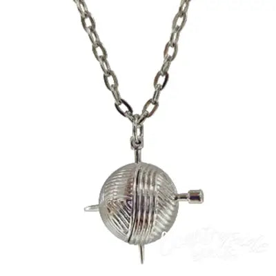 Yarn Charm Long Pendant Necklace Silver