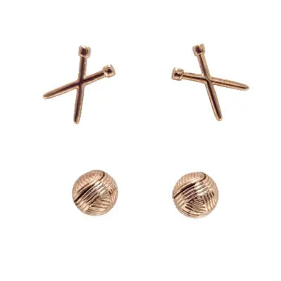 Yarn & Knit Earring Set of 2 Rose Gold