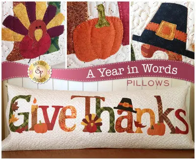 A Year In Words Pillow Give Thanks November