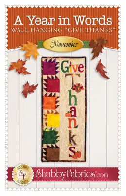 A Year in Words Wall Hanging Give Thanks November
