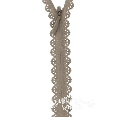 Zipper Lace 22cm 19mm wide Taupe
