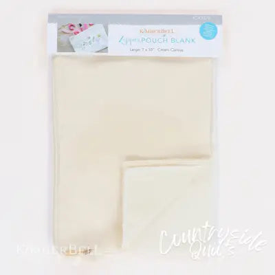 Zipper Pouch Blank Canvas Cream Large
