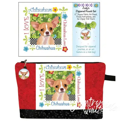 Zipper Pouch Set Chihuahua