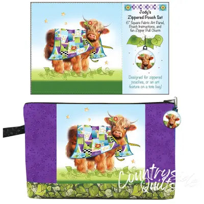 Zipper Pouch Set/Hi Cow Quilt