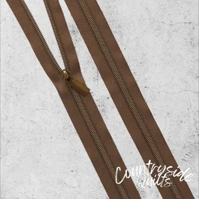 Zippers By The Yard Brown Antique